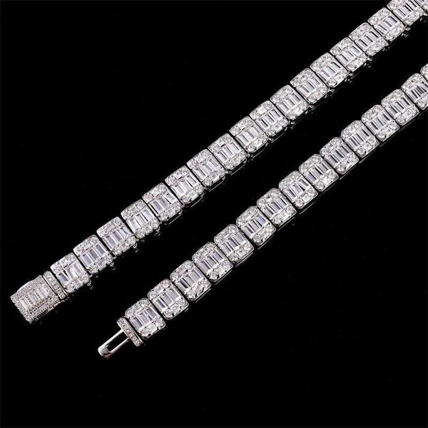 

iced out jewelry diamond tennis chain vvs moissanite link chain, Silver