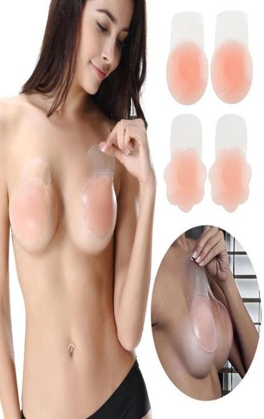 

reusable women intimates accessories breast petals lift nipple cover invisible breast backless strapless bra push up adhesive2761563, Black;white