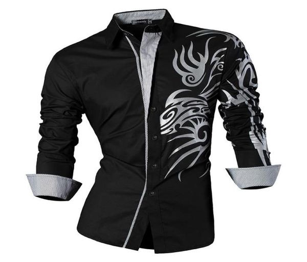 

sportrendy mens shirt dress casual long sleeve slim fit fashion dragon stylish jzs043 black5416163, White;black