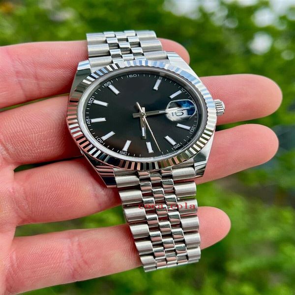 

2023 qc check luxury wristwatch 41mm steel fluted bezel jubilee rhodium index watch movement automatic mens bracelet self-winding 293m, Slivery;brown