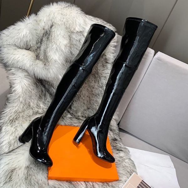 

high heel over knee long boots women's multi color latest fashion women's long boots high sleeve boots fashion party brand banquet, Black
