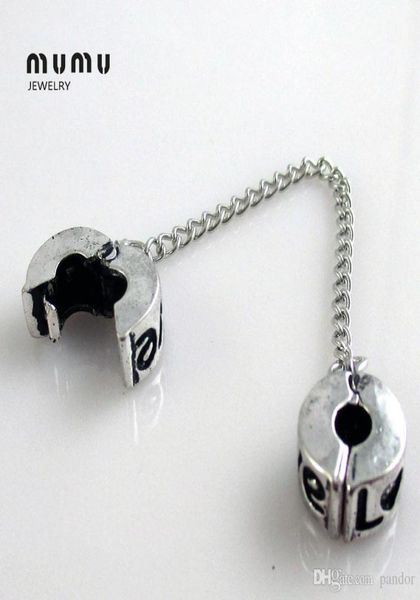 

fashion diy jewelry findings circle silver plated charm safety chains love heart loose beads for european style big hole charms br8551527, Black