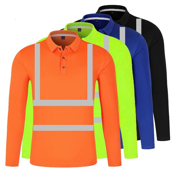 

women's polos hi vis safety work polo shirt reflective construction shirts for men quick dry long sleeve shirt men outdoor 230830, White