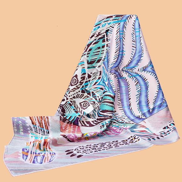 

scarves huajun 2 store|| cute pink "le chat carre" 90 silk square scarf with twill spray painting process and hand sewn edges 2308, Blue;gray
