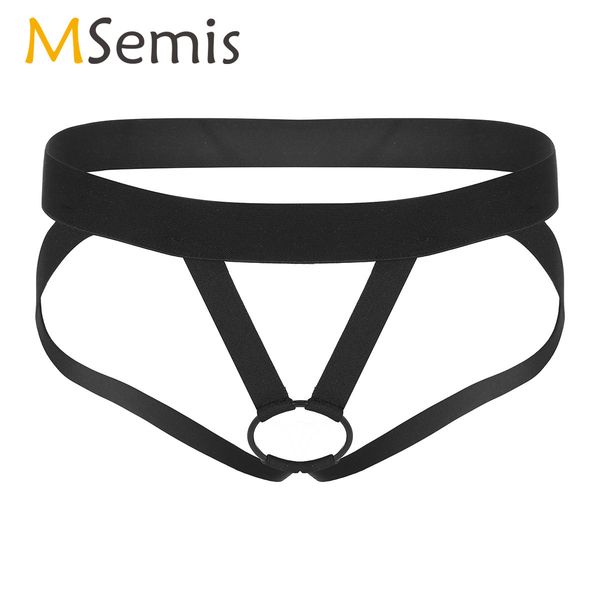 

briefs panties men lingerie crotchless harness jockstrap underwear open crotch briefs backless g-string with cock ring porno bikini pantie 2, Red;black