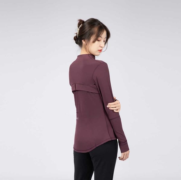 

women athletic sport shirts fit long sleeved fitness coat yoga with thumb holes gym jacket workout sweatshirts fashions all-match, Black