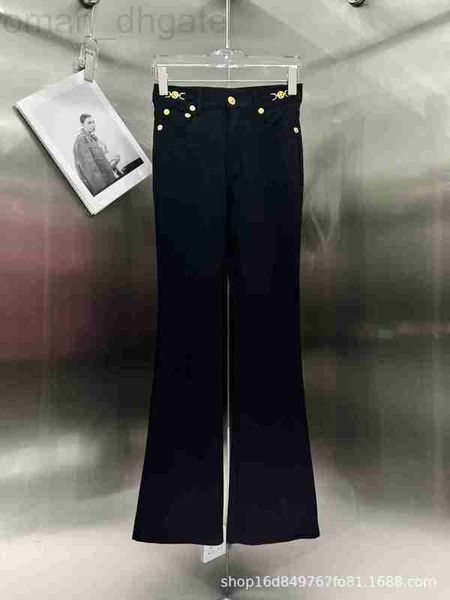 

womens jeans designer autumn new horn denim pants super tall and slim, stylish versatile, Blue