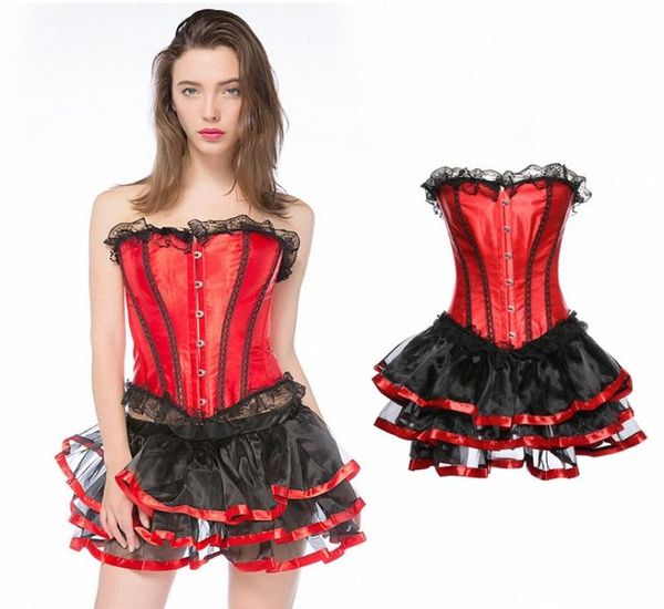 

bustier corset lace up boned overbust costume steampunk waist gothic corset dress erotic lingerie red shapewear 95c02618378, Black;white