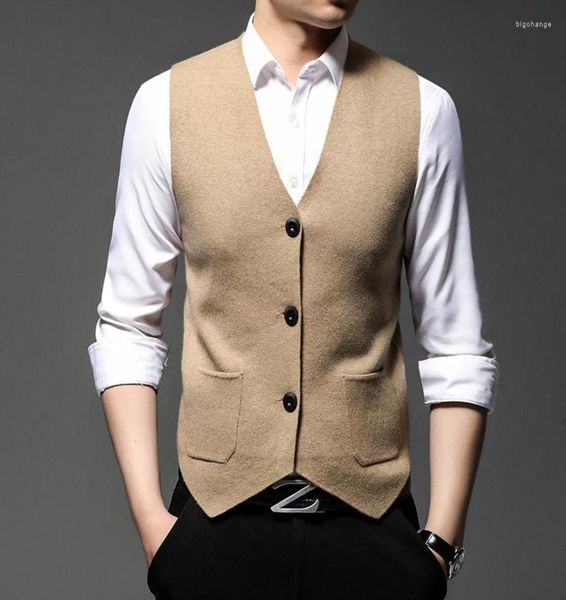 

men039s vests men classic knit waistcoat 2022 spring amp autumn sleeveless vneck sweater vest male casual office5718483, Black;white