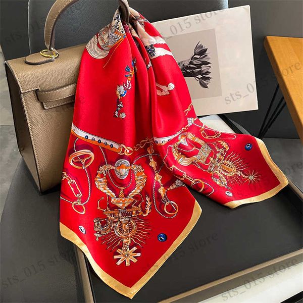 

scarves % real silk square scarf for women luxury brand hair bands ribbon small neck tie wrist wrap neckerchief lady shawl bandana t230425, Blue;gray