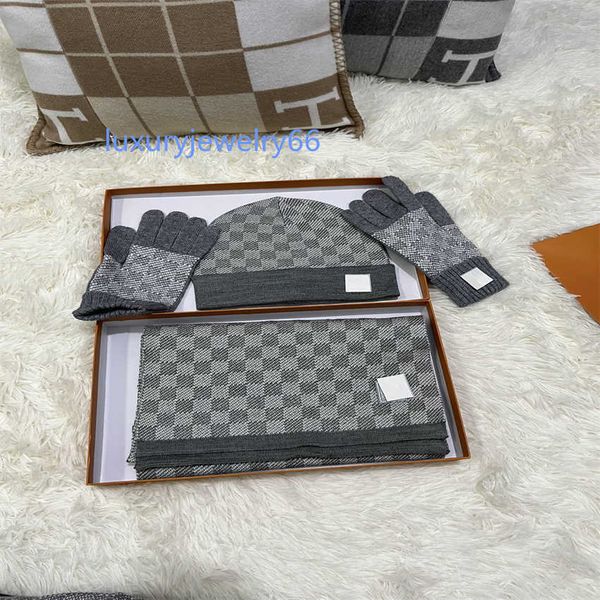 

classic 2022 fashion scarf hat set beanies designer shawl scarf hats winter scarves sets warm men and women mom dad, Blue;gray