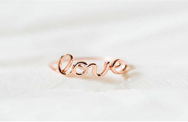 

the new tide fashion love word ring romantic goldplated plating silver or rose gold ring whole selling high uality rings6830891, Golden;silver