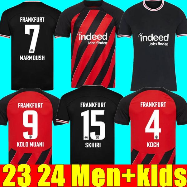 

23/24 eintracht frankfurt soccer jerseys 2023 m.gotze kostic sow klammers hinteregger kamada borre shirt rode ache man football uniform, Black;yellow