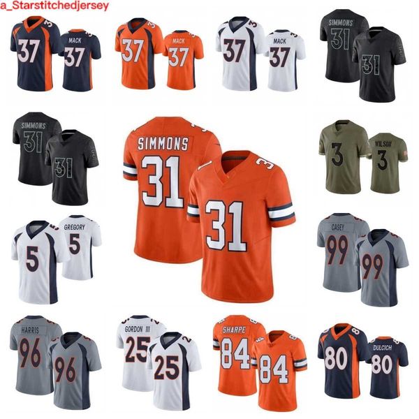 

3 russell wilson 2 patrick surtain ii football jersey 31 justin simmons 10 jerry jeudy 33 javonte williams 55 frank clark 8 k'waun will, Black