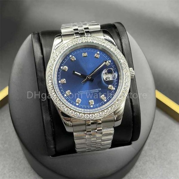 

man luxury watch women 41mm automatic diamond mechanical mens steel watches bezel stainless lady watches waterproof luminous classic fashion