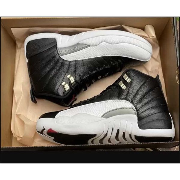 

12 playoffs men basketball shoes 12s black varsity red-white outdoor sports trainers sneakers size 7-13 ing