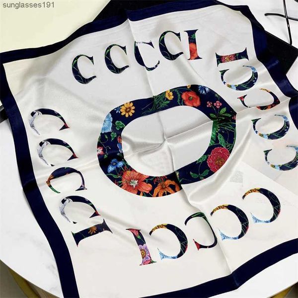 

scarves fashion women summer scarf designer silk scarf luxury flower letter hand embroidered 70 by 70cm shawl small squares turbans, Blue;gray