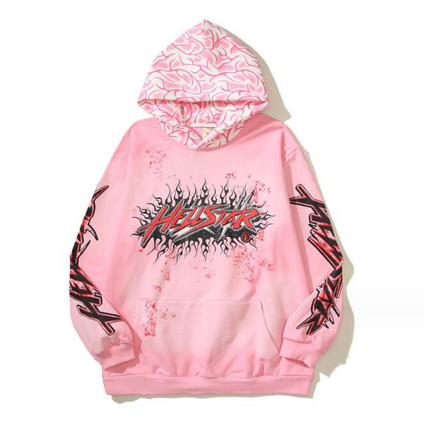 

hellstar hoodies for men women sweatshirts vintage designer hoodie hip hop pullover clothing, Black