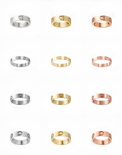 

love screw ring mens rings classic luxury designer jewelry women titanium steel alloy goldplated gold silver rose never fade not 1776671, Slivery;golden