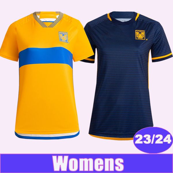 

2023 24 tigres de la uanl womens soccer jerseys nico gignac cordova pizarro aquino . quinones fulgencio home away football shirt short slee, Black;yellow