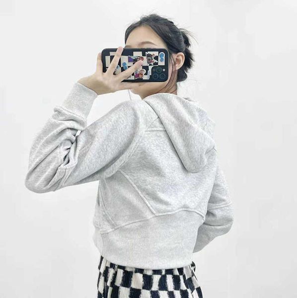 

women sport jacket half zipper yoga coat clothes lu-03 quick dry fitness outfits running hoodies thumb hole sportwear workout hooded wear yo, Black