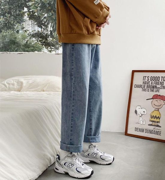 

tosetsail2021 new pants men039s loose fitting straight jeans korean fashion ins net red 1010b1kz01p458426821, Black