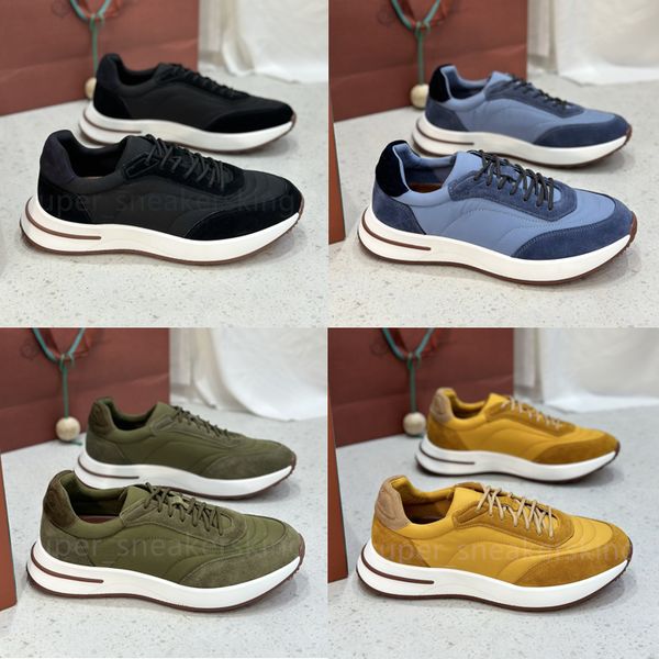 

men walk casual shoes designer shoes black brown blue suede walk leisure shoes charms outdoor runner sneakers size 39-46 with box