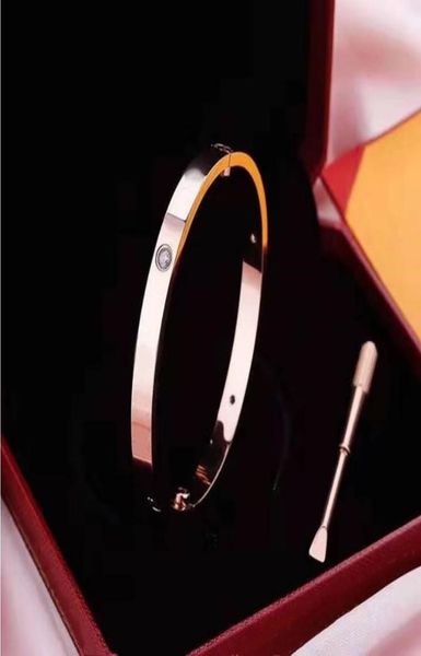 

men women 316l stainless steel love rose gold screw bangle bracelet with screwdriver8877115, Black
