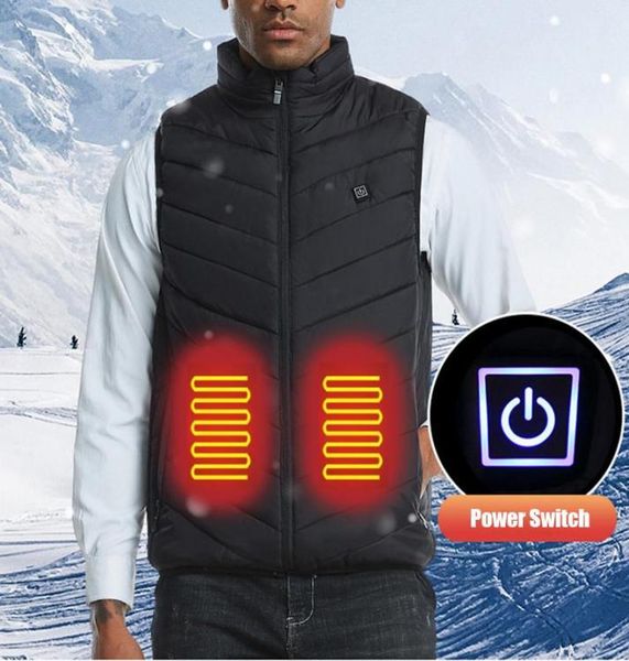 

2020 smart selfheating jacket vest cottonpadded clothes solid winter warm sleeveless vest men039s usb charging men clothing 81087337, Black;brown