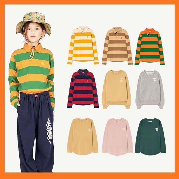 

hoodies sweatshirts for kids 2023 autumn tao boys and girls section casual striped sweater pure cotton 2 12 years old baby clothes 230830, Black
