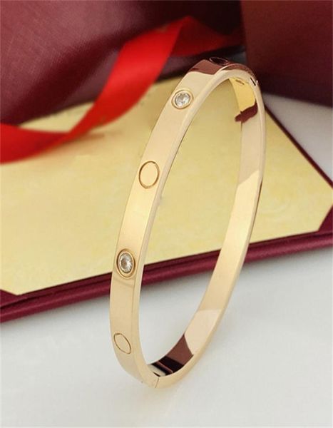 

2022 women bracelet luxury mens jewellery bangles gold design titanium steel wedding party white single diamond fashion toggle cla5423581, Black