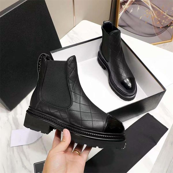 

designer women's doc martens leather fashion chelsea boots desert boots english ankle boots chunky heels designer shoes diamond check l, Black