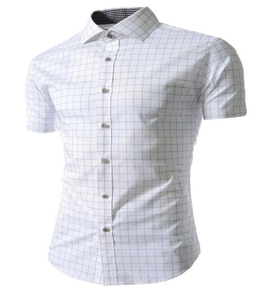 

men039s casual shirts small plaid shirt men summer short sleeve cotton mens dress button down chemise homme camisa masculina xx8830981, White;black