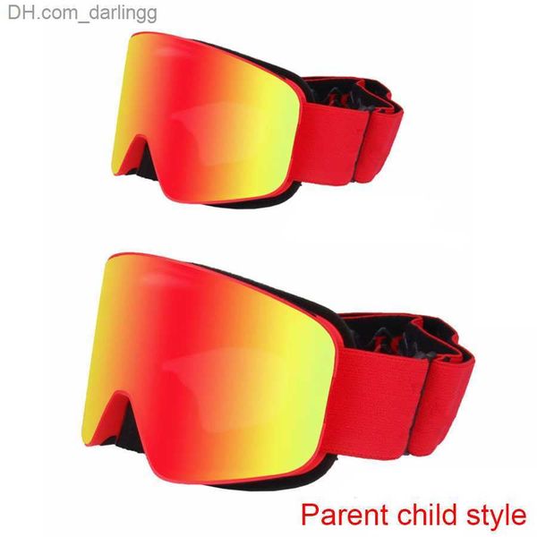 

ski goggles parent child ski goggles revo coating uv400 professional double anti-fog lens for men women snow eyewear outdoor sports skiing q