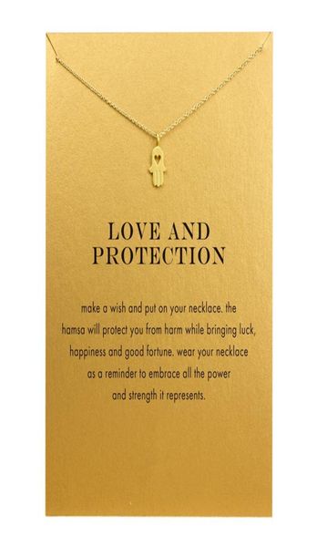 

fashion hamsa hand pendant necklace women heart pendant clavicle chain statement choker necklaces valentine039s day gift card7850941, Silver