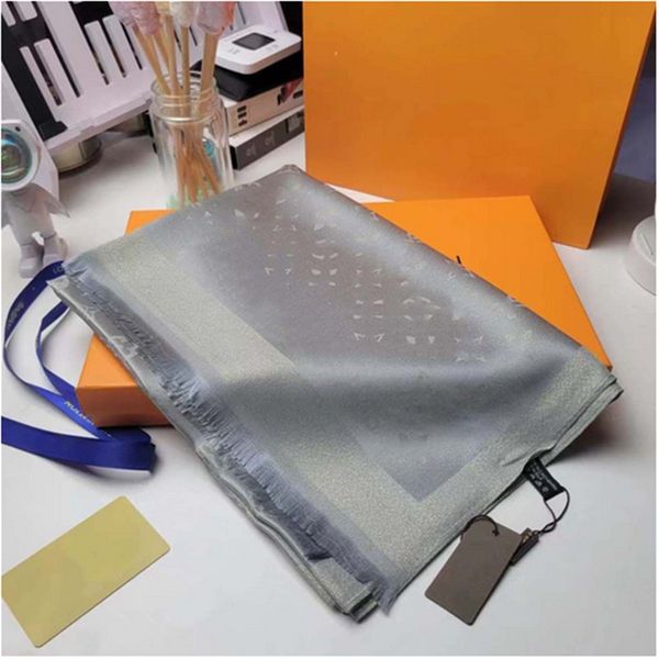 

silk scarf 4 seasons pashmina scarf leaf clover fashion woman shawl scarves size about 180x70cm 6color with, Blue;gray