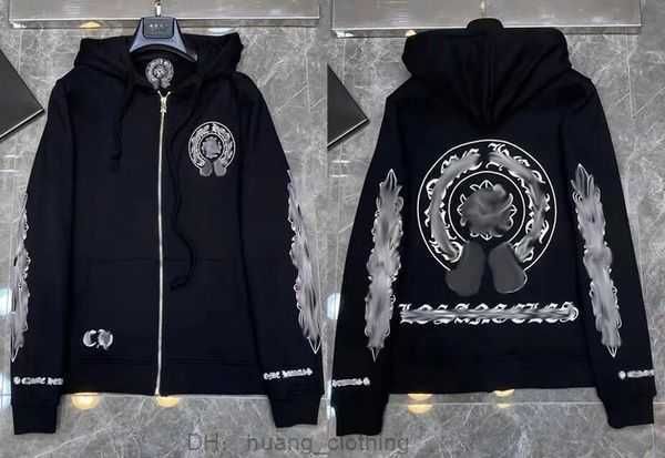 

men's hoodies sweatshirts designer hearts hoodie chrome mens hoody clothing womens heart hooded ch cross flower arm front printed horse, Black