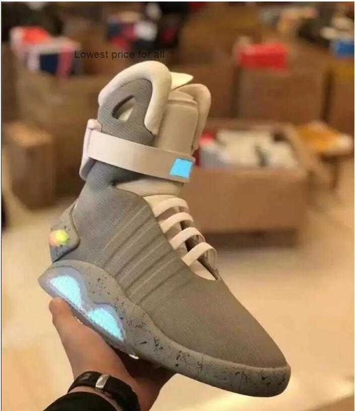 

2023 new authentic mag back to the future marty mcfly led boots mens lighting black red grey martys mcfly's led sneakers with box