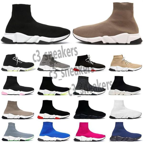 

2021 sock casual shoes mens women luxurys designer platform sneaker beige yellow fluo black pink whit red neon flat fashion vintag2461