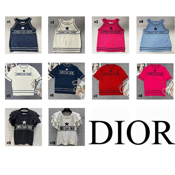 

di or dupe fashion clothing women's knitted short-sleeved t-shirt and vest sweater