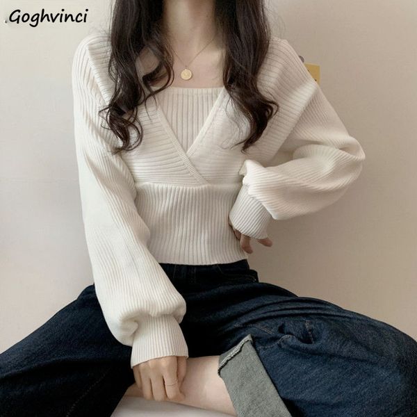

women's sweaters pullovers women knitting elegant solid all match ladies casual korean style daily loose design spring fashion college, White;black
