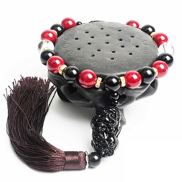 

decorations ornaments good luck crystal beads auto interior rearview mirror hanging brave troops pendant decor car accessories gifts r230228