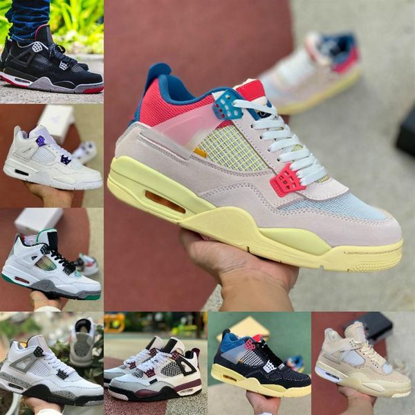 

sail 4 mens basketball shoes 4s cream deep ocean neon metallic pack royalty pine green 4s pure money trainers sports sneakers220l