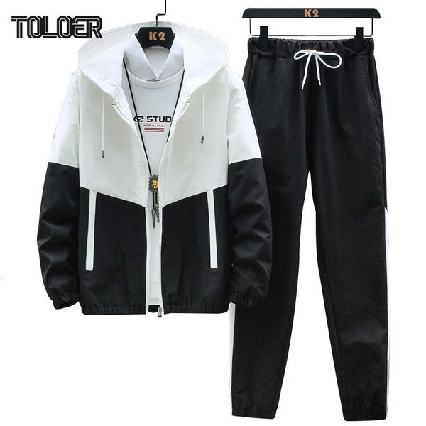 

mens tracksuits men tracksuit casual spring autumn patchwork sportswear set zipper pocket jacketspants two piece sets male fashion 230301, Gray