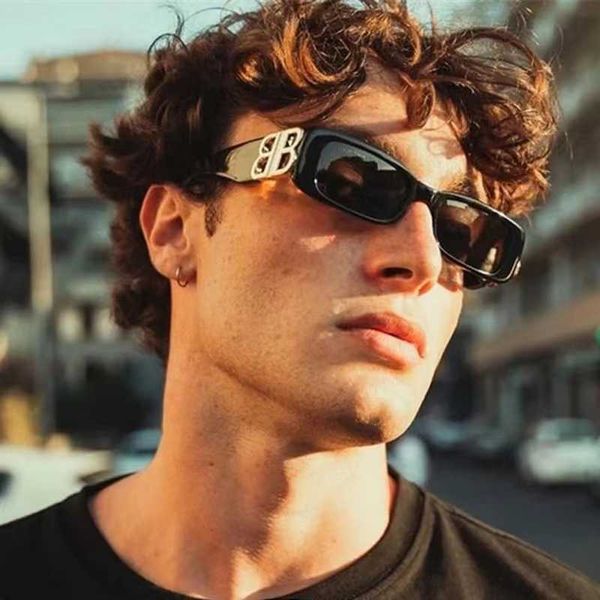 

2022 small square glasses personalized female sunshade men's sunglasses, White;black