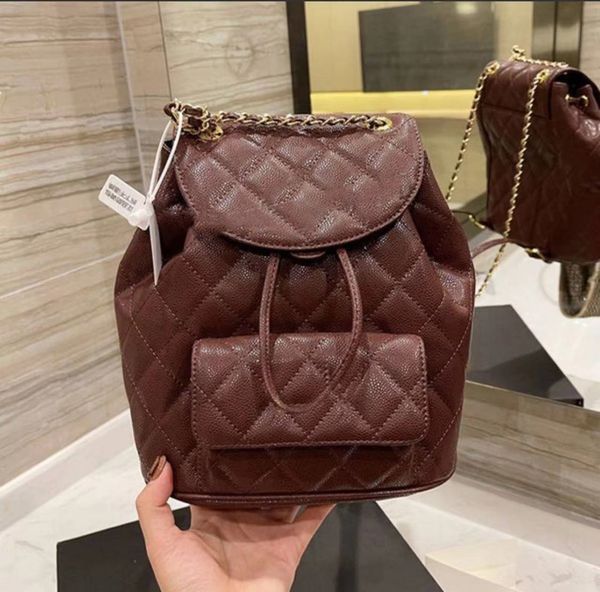 

2023 9a vintage caviar leather calfskin backpack bags fall winter outdoor sacoche fashion luxury designer large capacity purse totes high qu