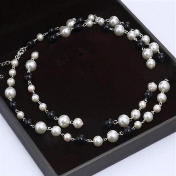 

luxury designer jewelry necklace natural pearls necklace for women long sweater chain elegant fashion jewelry accessories275b, Silver