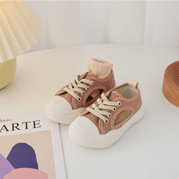 

sandals half sandals cloth shoes boys and girls 2022 spring and summer children's canvas shoes l230301, Black;red