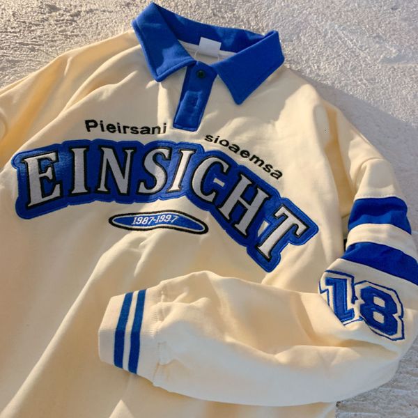 

women's hoodies sweatshirts korean fashion hip hop letter embroidery sweatshirt polo shirt long sleeve oversized clothes teens vintage, Black