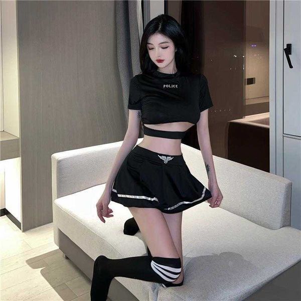 

18 innocent student uniform dress short t shirt miniskirt two piece set, White
